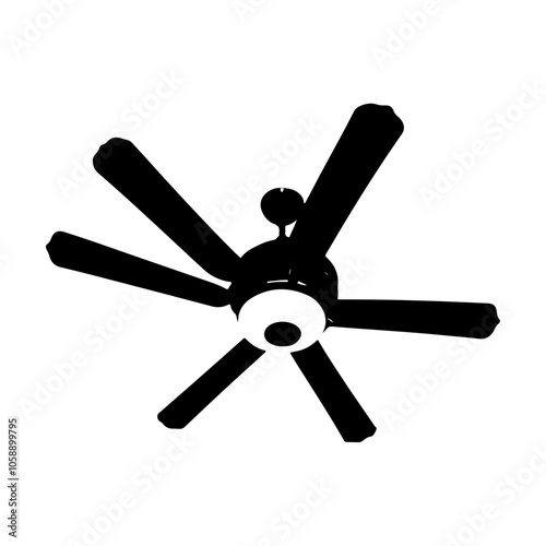 Ceiling Fan Vector  silhouette
