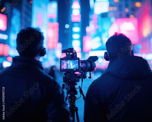 Filming a Dynamic City Scene at Night