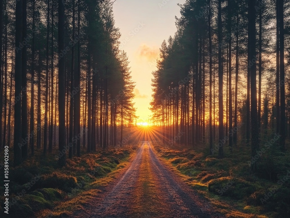 Obraz premium Forest Dirt Road