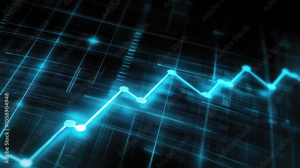 Abstract Data Visualization with Blue Graph Lines Abstract Data Visualization with Blue Graph Lines