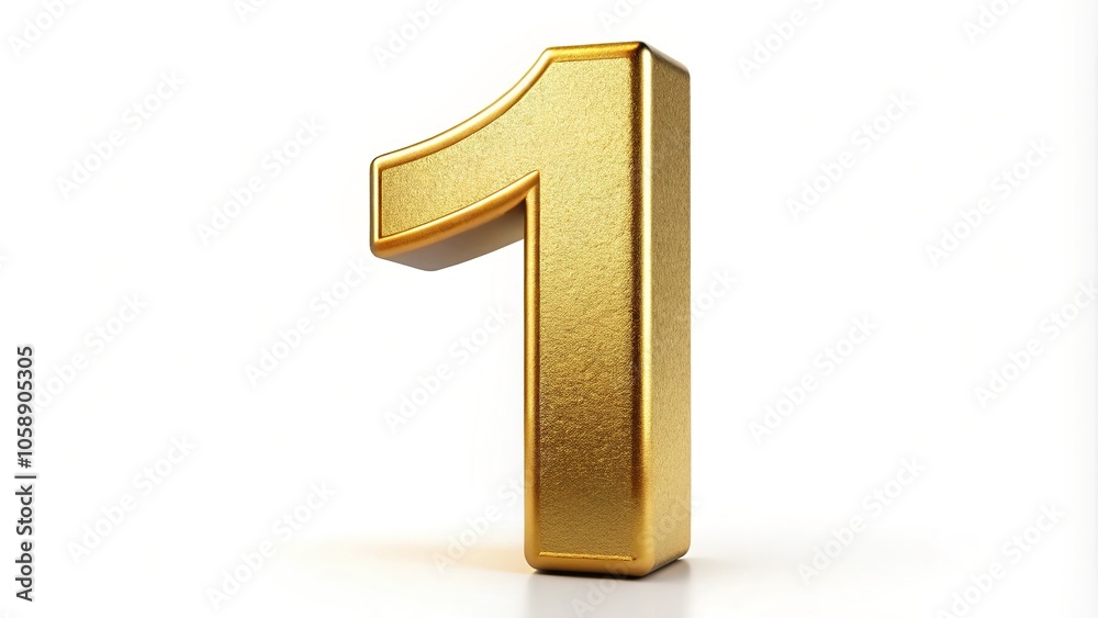 Golden Number One 3D Render Tilt-Shift Effect Golden Number One 3D Render Tilt-Shift Effect