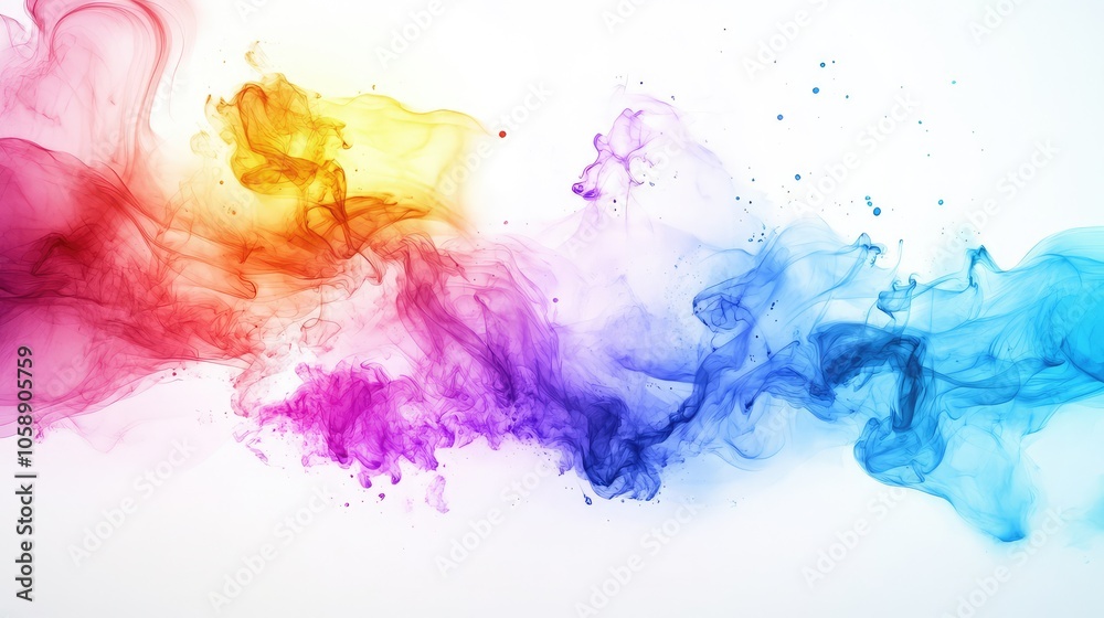 Colorful Smoke Effect on White Background Colorful Smoke Effect on White Background