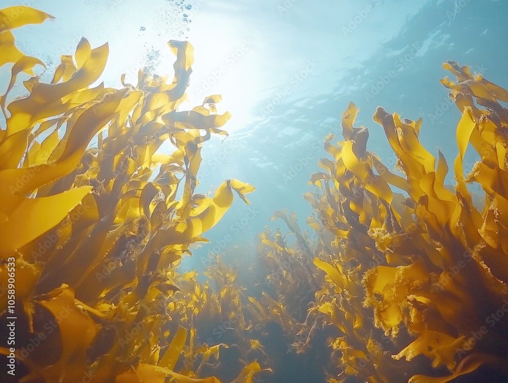 Naklejka premium Seaweed Ocean Shining Through