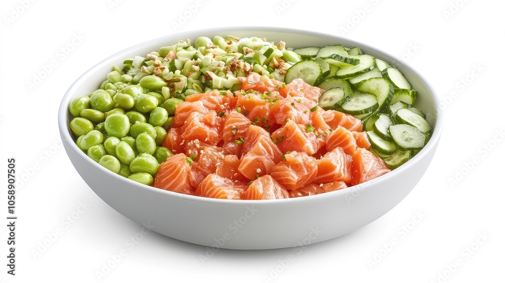 Fresh Salmon Bowl with Vegetables and Edamame Fresh Salmon Bowl with Vegetables and Edamame