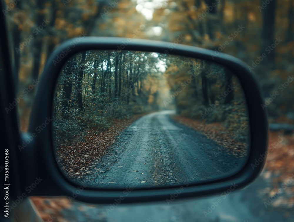 Car Rear View Mirror Road Car Rear View Mirror Road