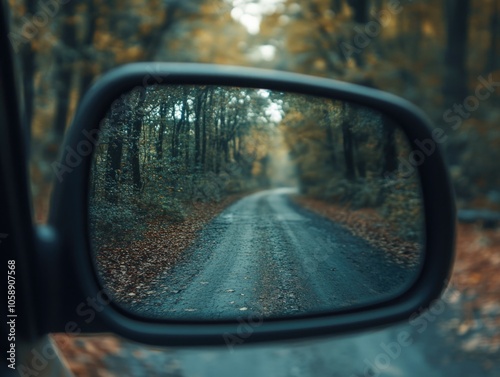 Car Rear View Mirror Road