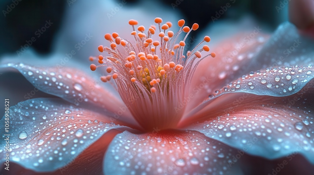 Fototapeta premium photographer meticulously capturing a flower's exquisite details in a macro photography setup, surrounded by soft, diffused lighting that enhances the intricate textures and colors of the bloom
