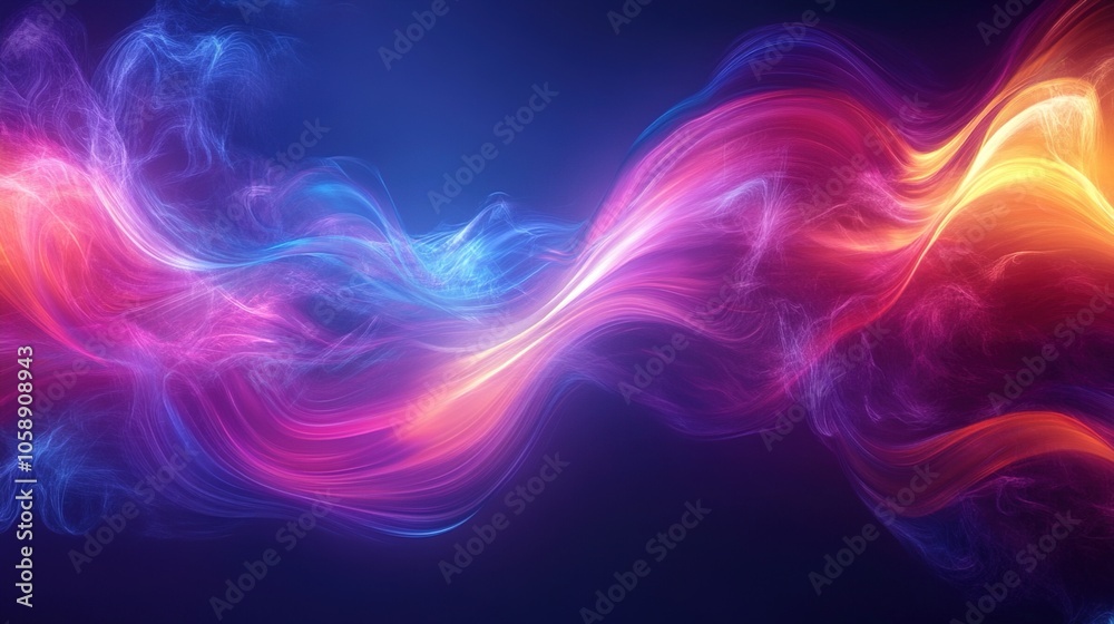 Fototapeta premium Enchanting Waves of Light: Exploring the Mystical Flow of Energy Through Nature's Colorful Essence