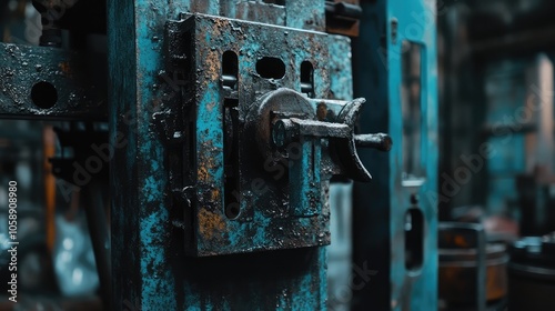 Rusty Machinery Detail in Abandoned Factory Setting photo