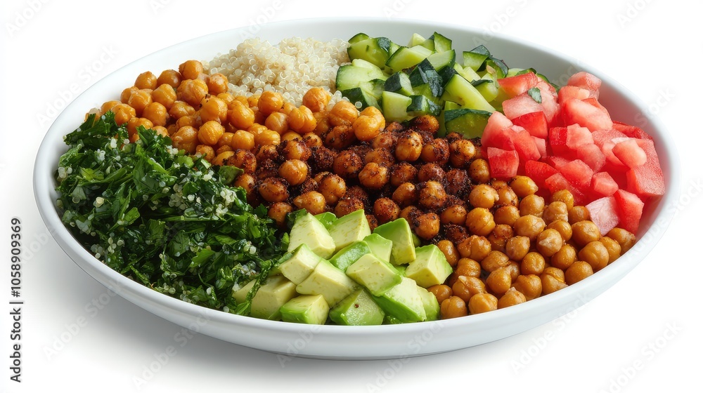 Healthy Bowl of Fresh Vegetables and Chickpeas Healthy Bowl of Fresh Vegetables and Chickpeas