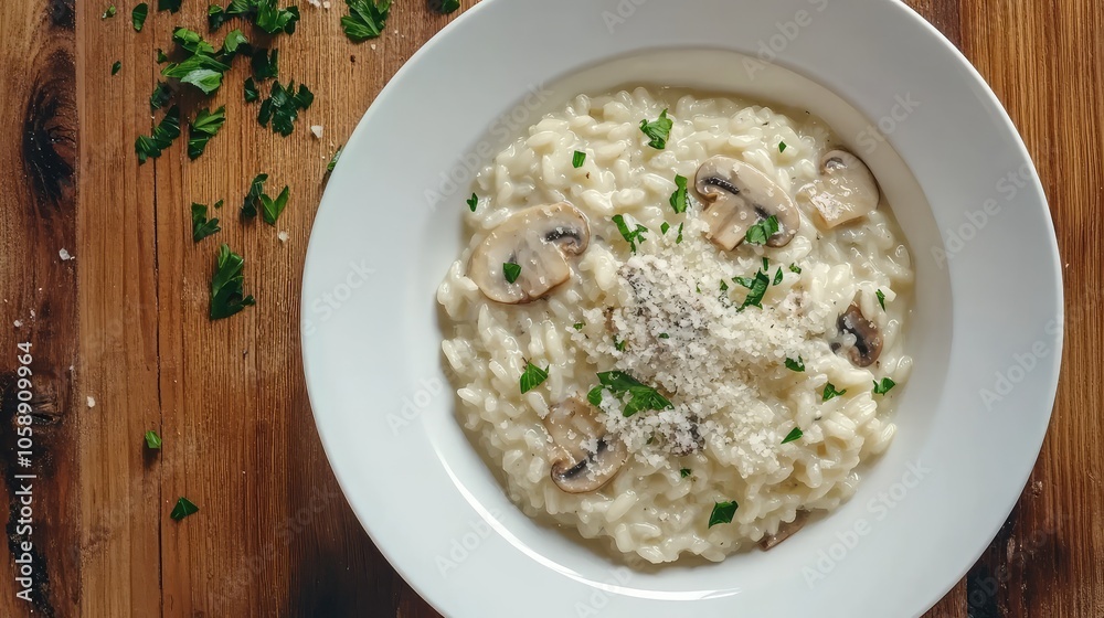 Creamy Mushroom Risotto with Herbs and Cheese Creamy Mushroom Risotto with Herbs and Cheese