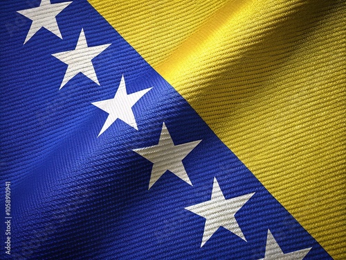 Macro Photography of Bosnia and Herzegovina Flag - Close-up Detail photo