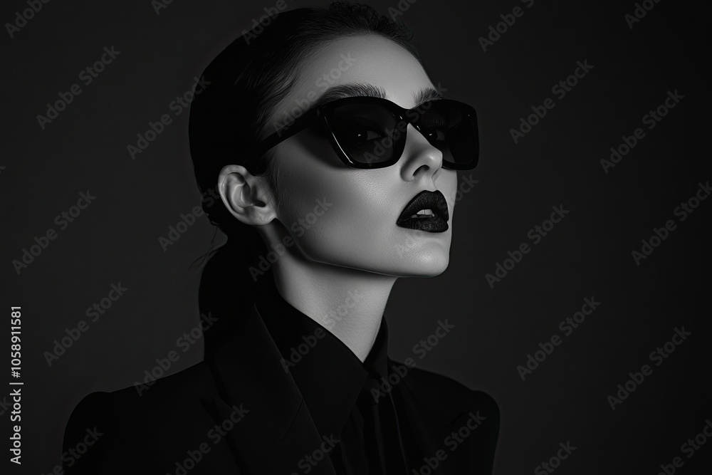 witch in black sunglasses in a suit on a plain background. strong emotions. different tones. on a black background. witch in black sunglasses in a suit on a plain background. strong emotions. different tones. on a black background.