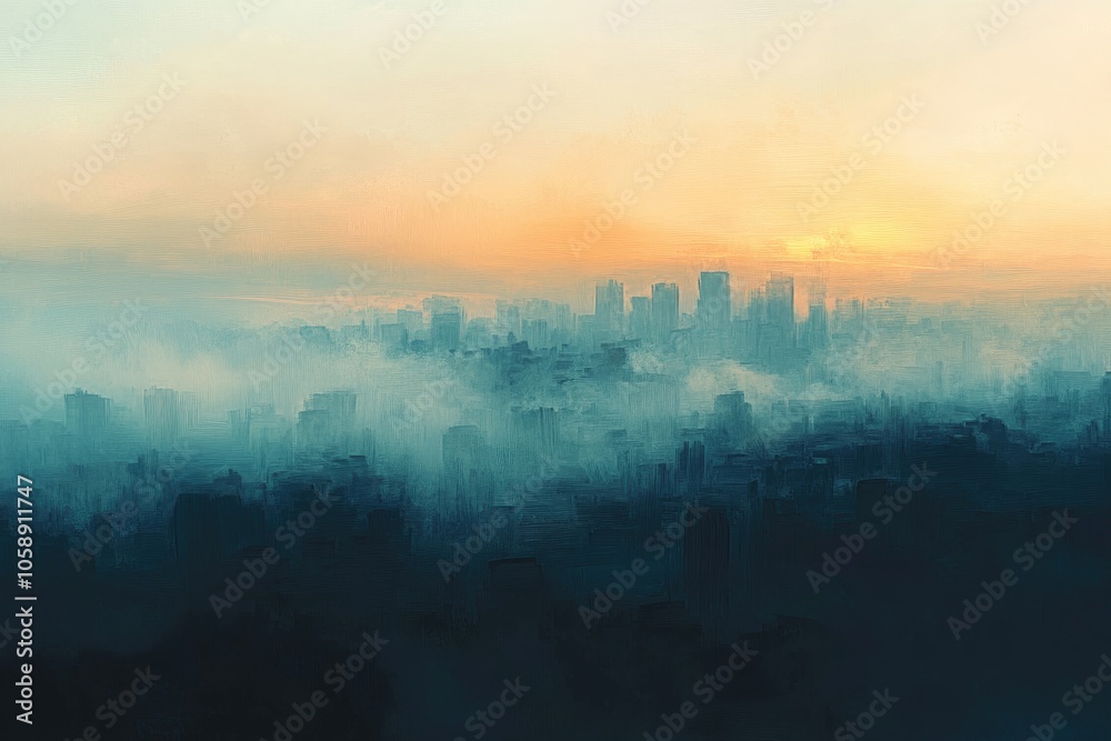 A Cityscape Painted in Hues of Blue and Orange A Cityscape Painted in Hues of Blue and Orange
