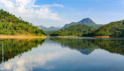 Reflective Lake Amidst Majestic Mountains