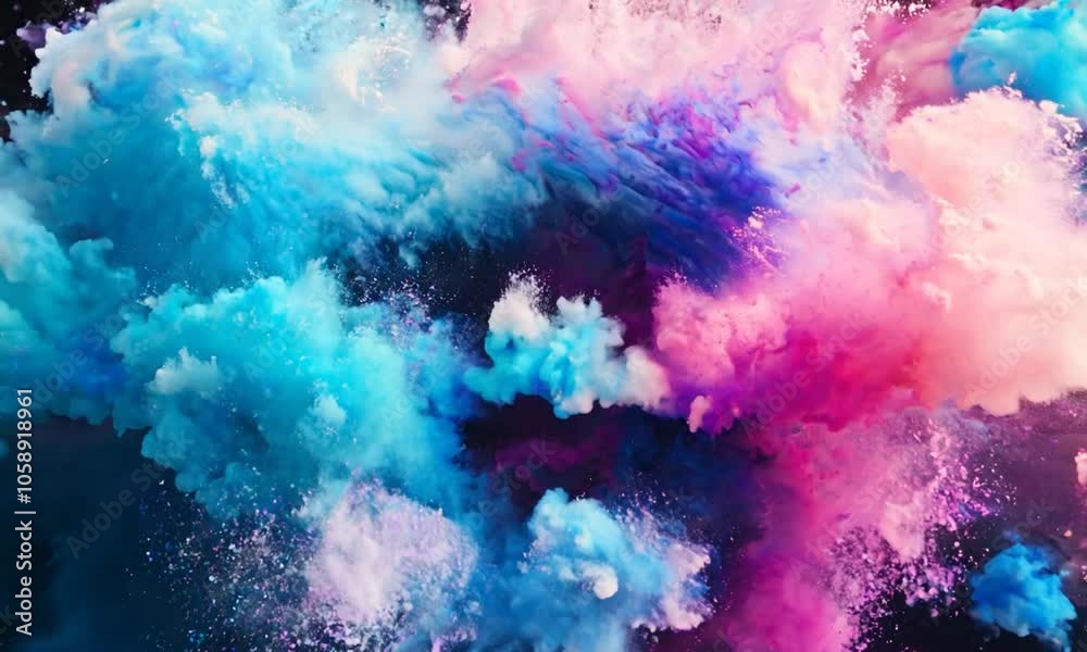 Abstract Explosion of Pink, Blue, and White Colors Abstract Explosion of Pink, Blue, and White Colors