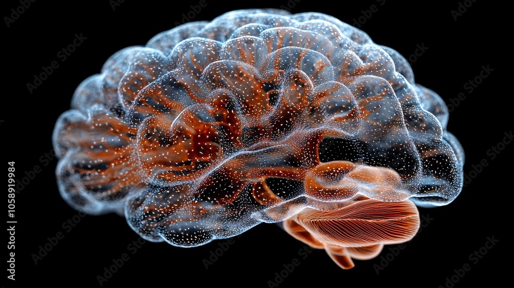 3D visualization of brain structure focusing on lobes and surgical ...