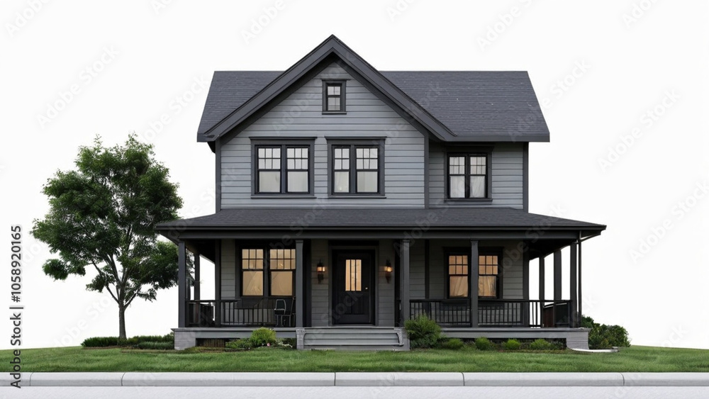 modern house building on white background modern house building on white background