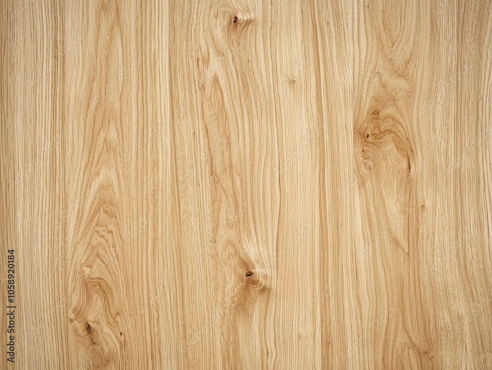Fototapeta premium Full frame close up of a light oak wood surface with a clean natural grain pattern and minimal details