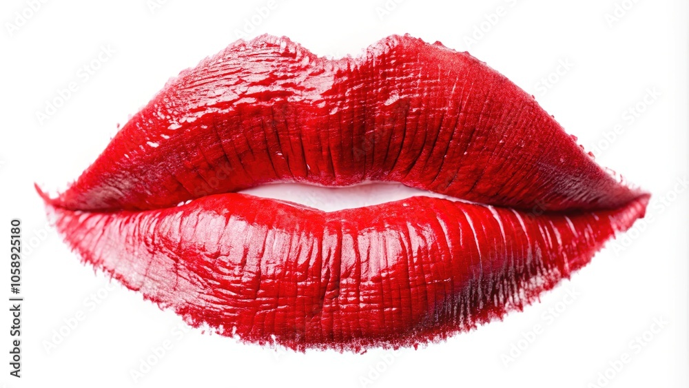 Red Lipstick Smudge Texture on White Background Red Lipstick Smudge Texture on White Background