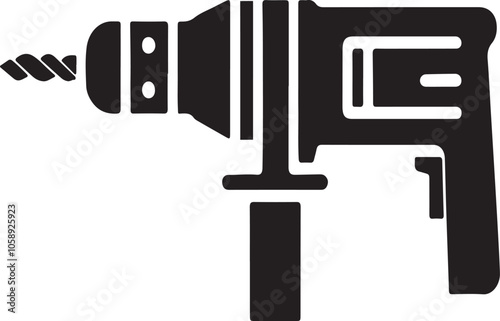 Drill silhouette vector