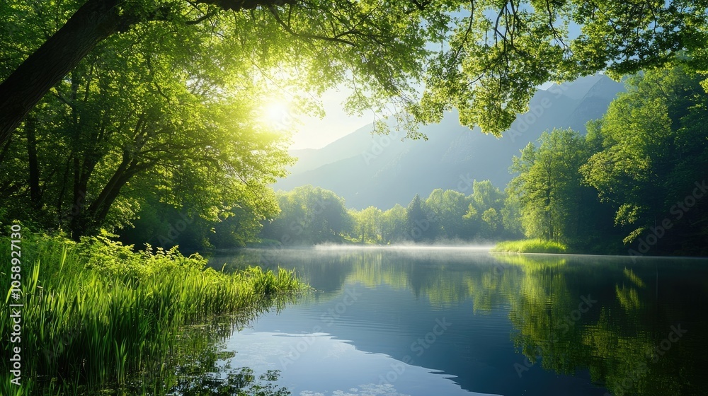Inner peace is discovered amidst the beauty of nature, offering a serene environment perfect for reflection and tranquility. The image captures the essence of inner peace with ample space for text.