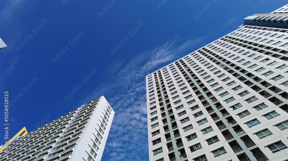 파란하늘과 고층빌딩의 조화