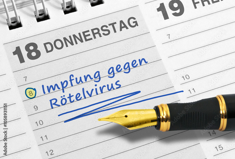 Impfung gegen das Rötelvirus, Termineintragung Impfung gegen das Rötelvirus, Termineintragung