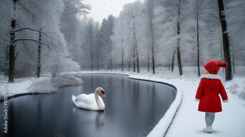 snow covered landscape with...
