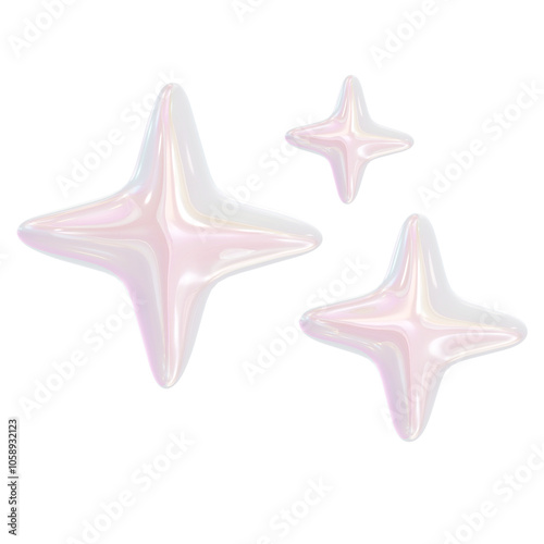 3D Iridescent Princess Stickers 
