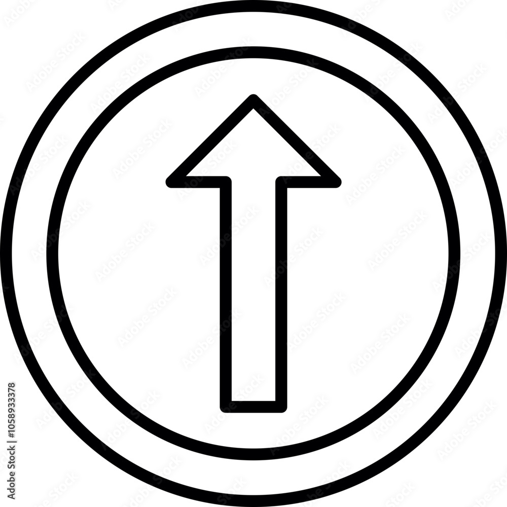 Ahead Only Sign Icon Ahead Only Sign Icon