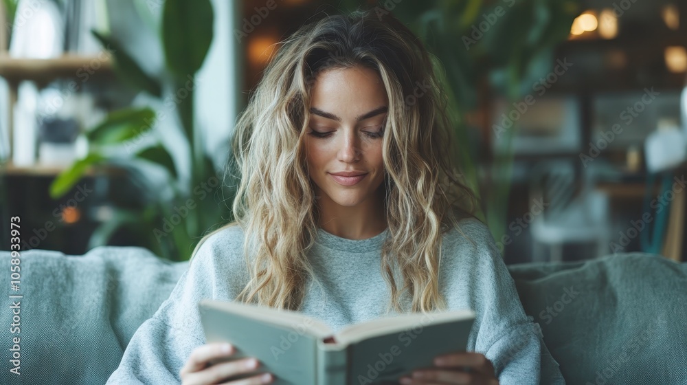Seated comfortably, a woman with flowing hair reads a book, surrounded by nature's greenery, reflecting moments of relaxation and peaceful solitude. Seated comfortably, a woman with flowing hair reads a book, surrounded by nature's greenery, reflecting moments of relaxation and peaceful solitude.