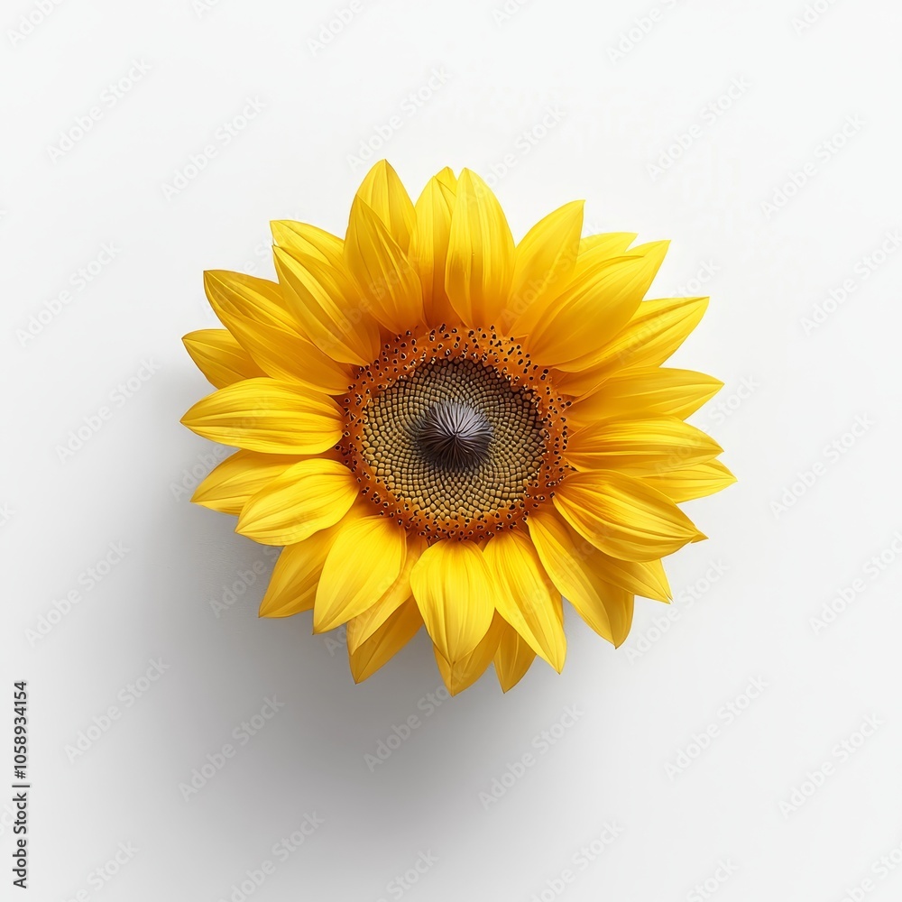 Fototapeta premium Vibrant and Symmetrical Yellow Sunflower in Bloom