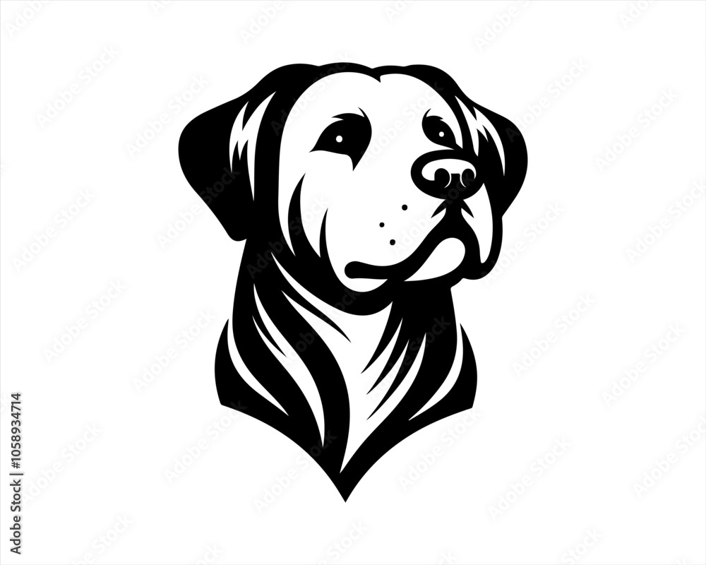 Dog Logo design template. Dog head icon. Vector illustration. Cartoon dog face logo. Animal logotype concept. 
