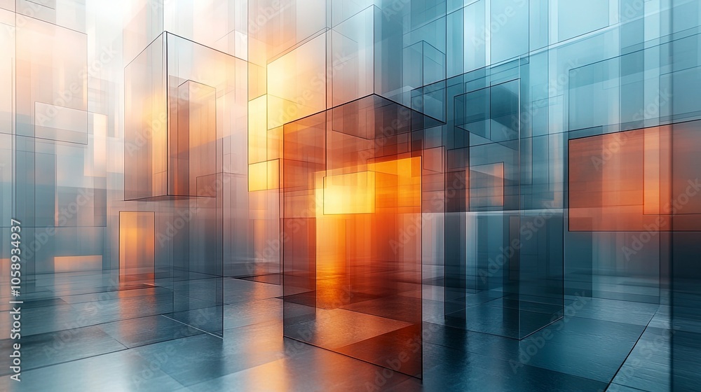Abstract business background with transparent layers and cool color tones, symbolizing secure and layered insurance policies Abstract business background with transparent layers and cool color tones, symbolizing secure and layered insurance policies