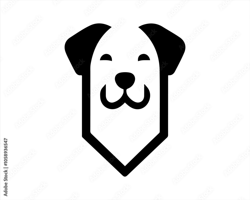 Fototapeta premium Dog Logo design template. Dog head icon. Vector illustration. Cartoon dog face logo. Animal logotype concept.