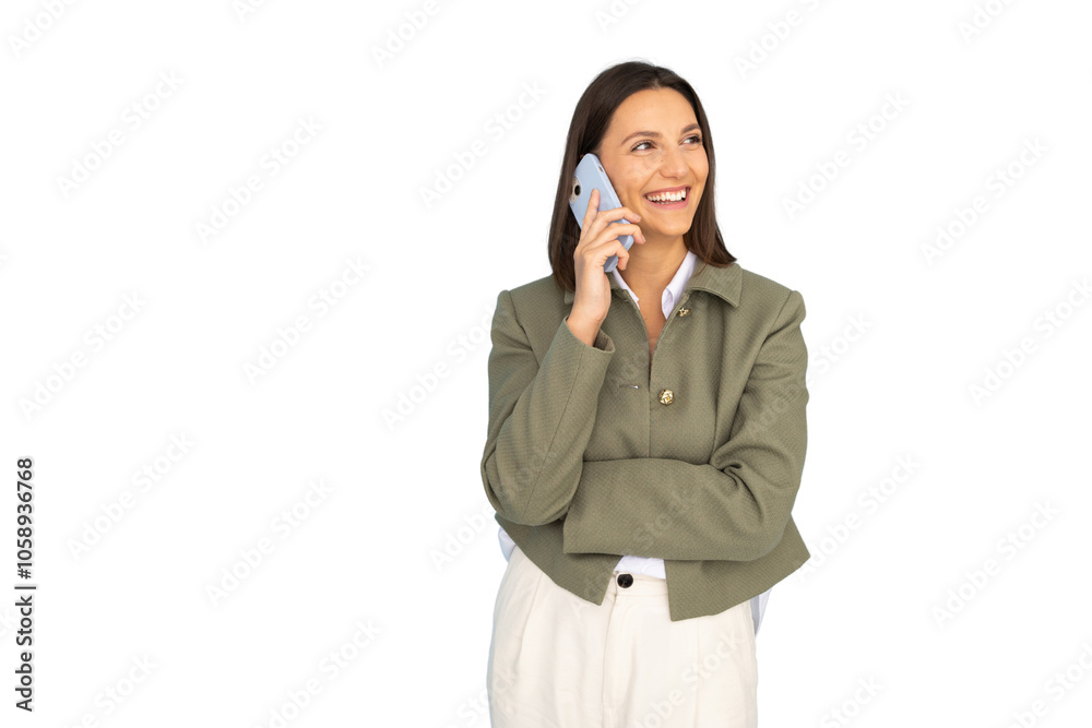 Confident businesswoman engaged in a phone conversation Confident businesswoman engaged in a phone conversation
