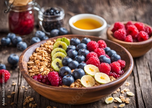  Acai bowl blueberry raspberry breakfast