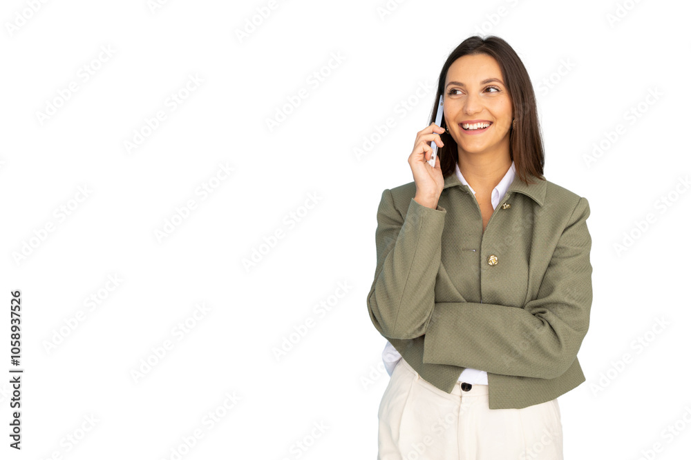 Professional woman speaking on the phone Professional woman speaking on the phone