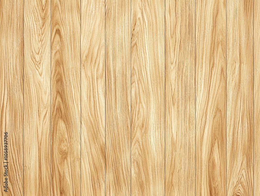 Naklejka premium Well lit photograph of a light oak wood texture background with natural grain and panel pattern