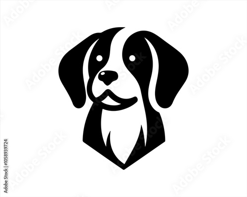 Dog Logo design template. Dog head icon. Vector illustration. Cartoon dog face logo. Animal logotype concept. 