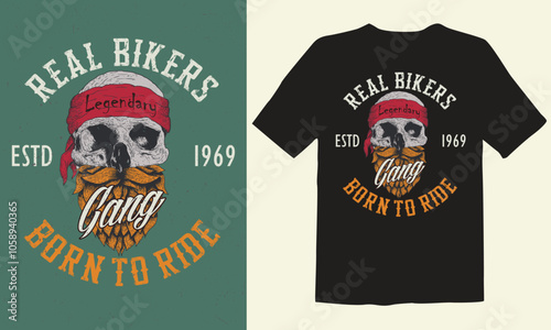 Bike t-shirt design. Real biker gang.