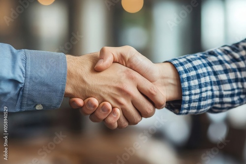 Banker and client shaking hands after business loan grant, Generative AI