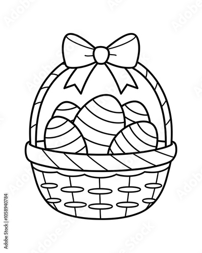 easter egg basket coloring