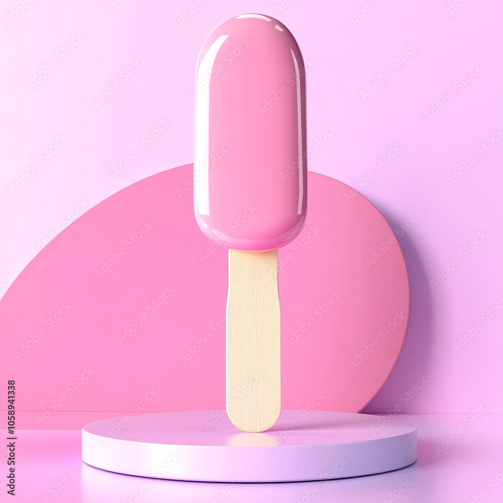 Pink popsicle on a stick Pink popsicle on a stick