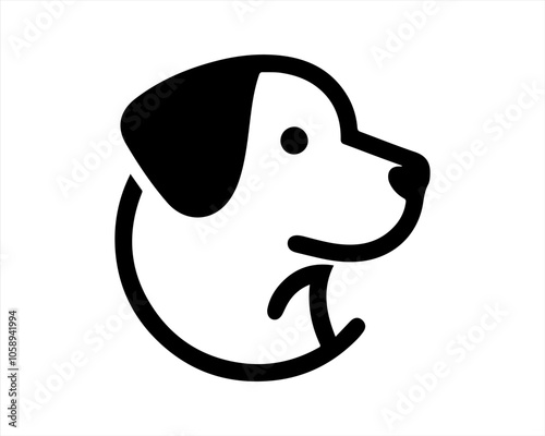 Dog Logo design template. Dog head icon. Vector illustration. Cartoon dog face logo. Animal logotype concept. 