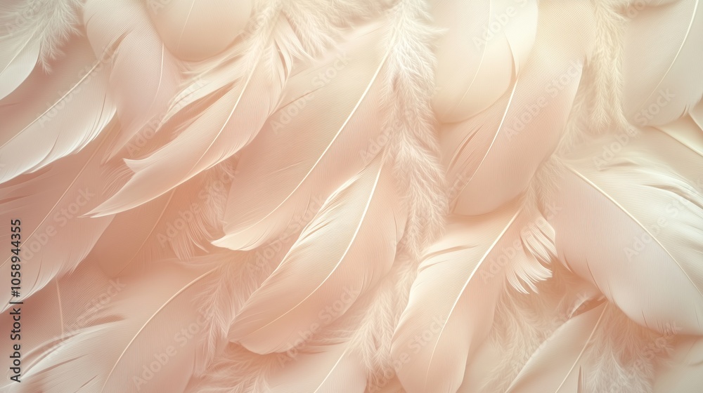Seamless pattern with gentle feather texture. Seamless pattern with gentle feather texture.