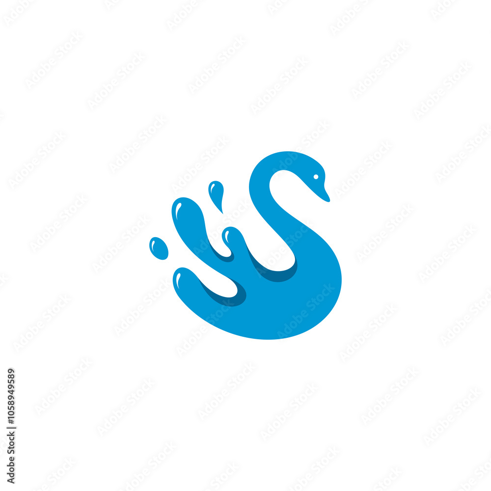 Swan Water Logo design vector illustration Swan Water Logo design vector illustration