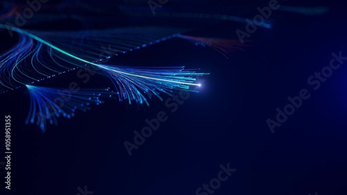 Loopable Isometric 3D Animation of Colorful Branching AI Neural Network. Visualization of Artificial Intelligence, Large Language Models, Complex Algorithms, Chatbot and Machine Learning