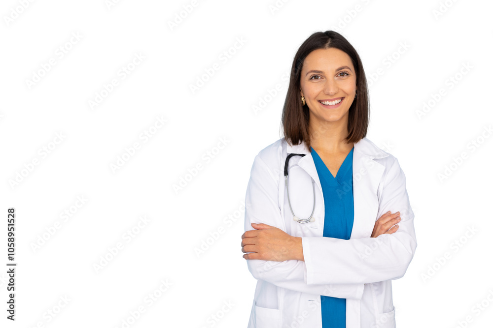 Portrait of a young female doctor in professional attire Portrait of a young female doctor in professional attire